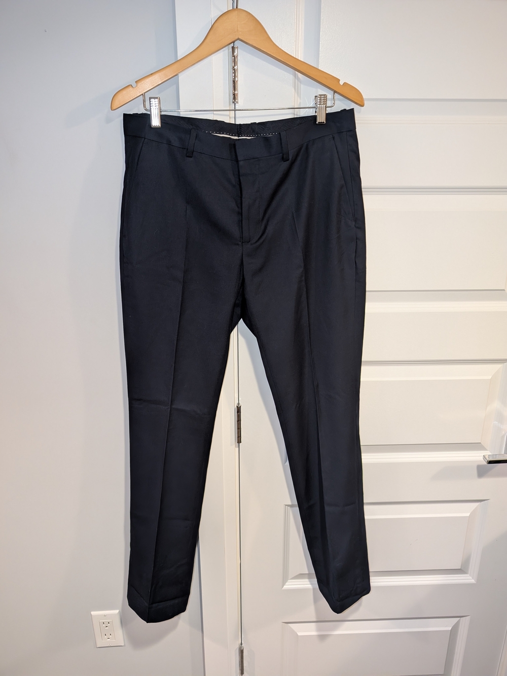 H&M Men's Dark Navy Dress Pants - Slim Tailored Trousers